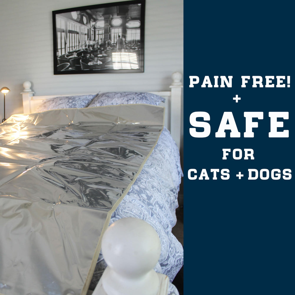 Enthusiast Gear Pet Repellent Mat on couch shows durable fabric side ideal for training