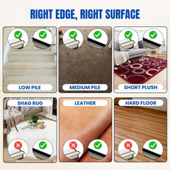 ENUKYCOM Dual-Edge Carpet Rake deep cleaning a carpet
