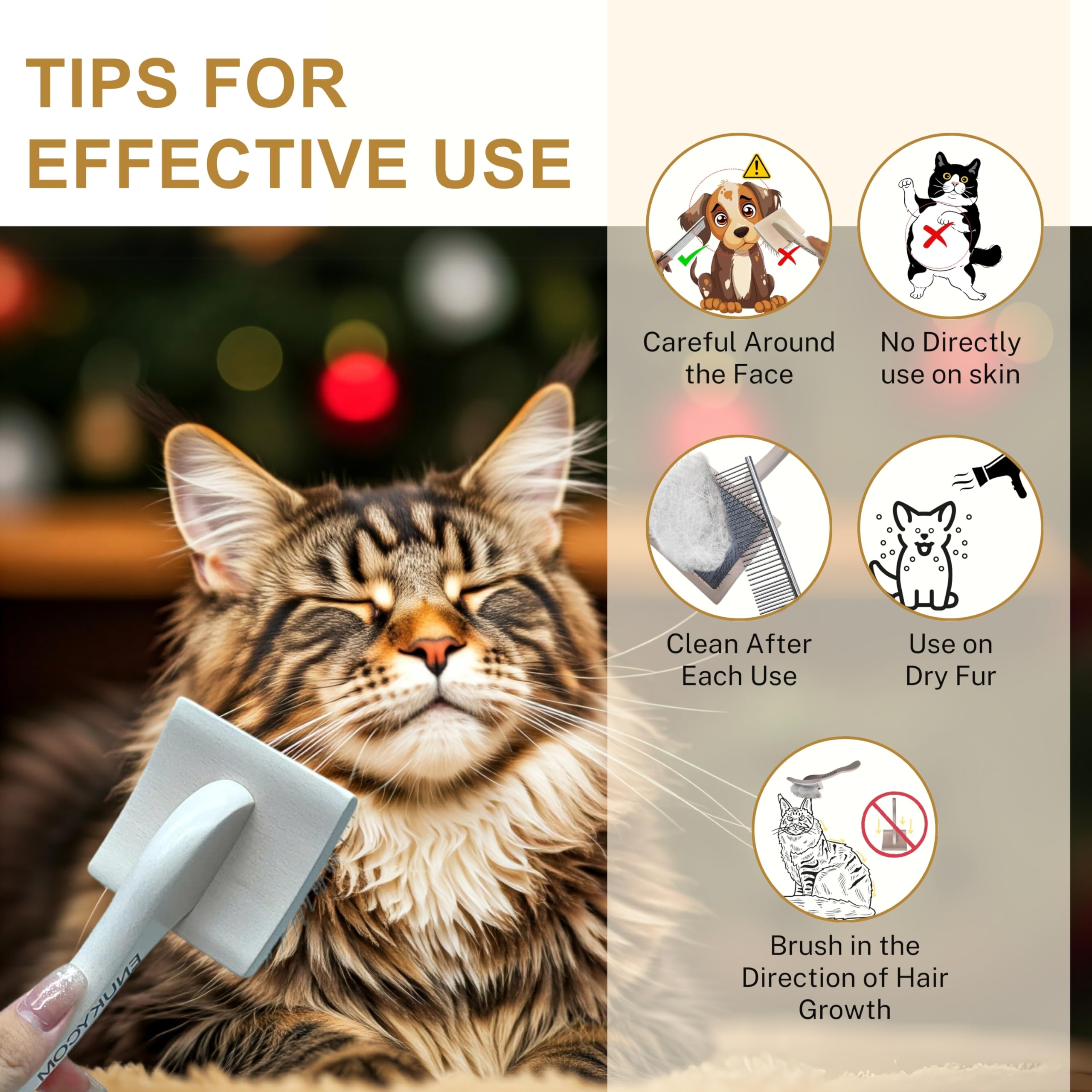 ENUKYCOM shedding reduction demo helps keep coats looking groomed between baths.
