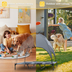 Eofritt oxford fabric and steel frame highlight durable, scratch-resistant support.