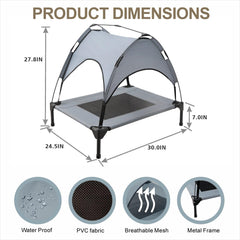 Eofritt removable canopy for dog bed offers sun protection during outdoor use.