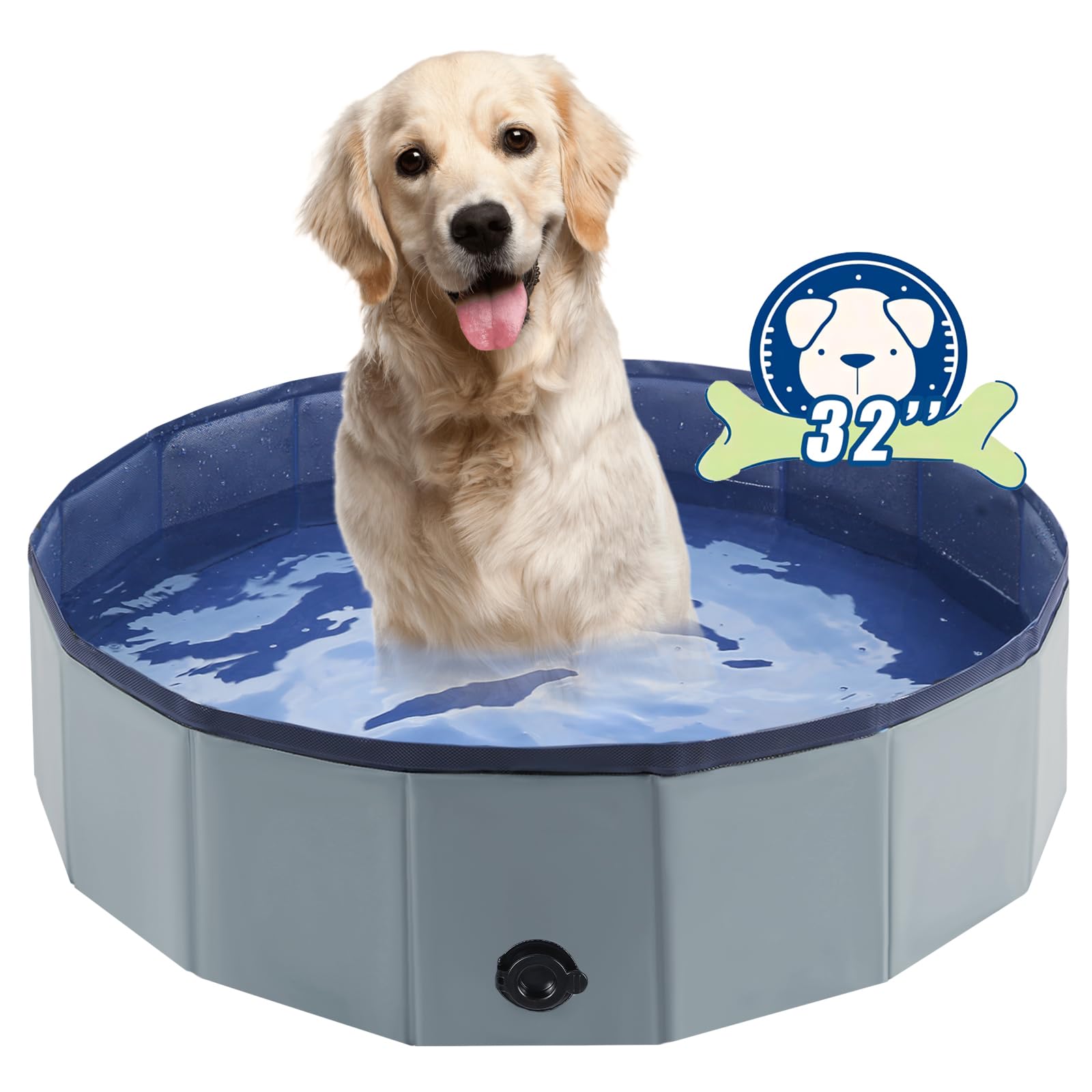 Eooqi foldable dog pool collapsed for easy storage and travel.