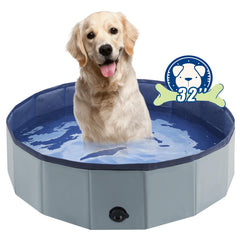 Eooqi foldable dog pool collapsed for easy storage and travel.
