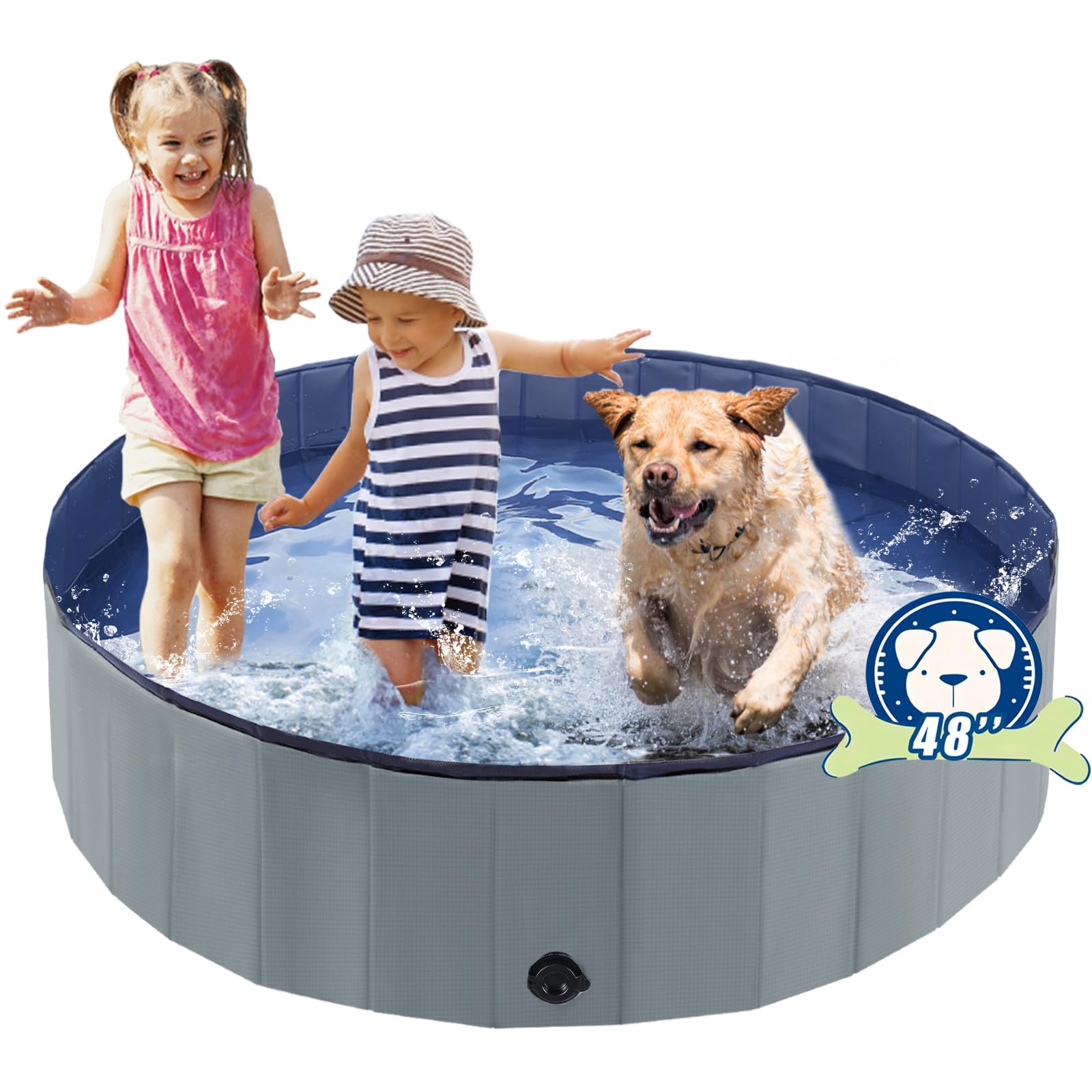Eooqi foldable dog pool packaged for easy carry and travel.