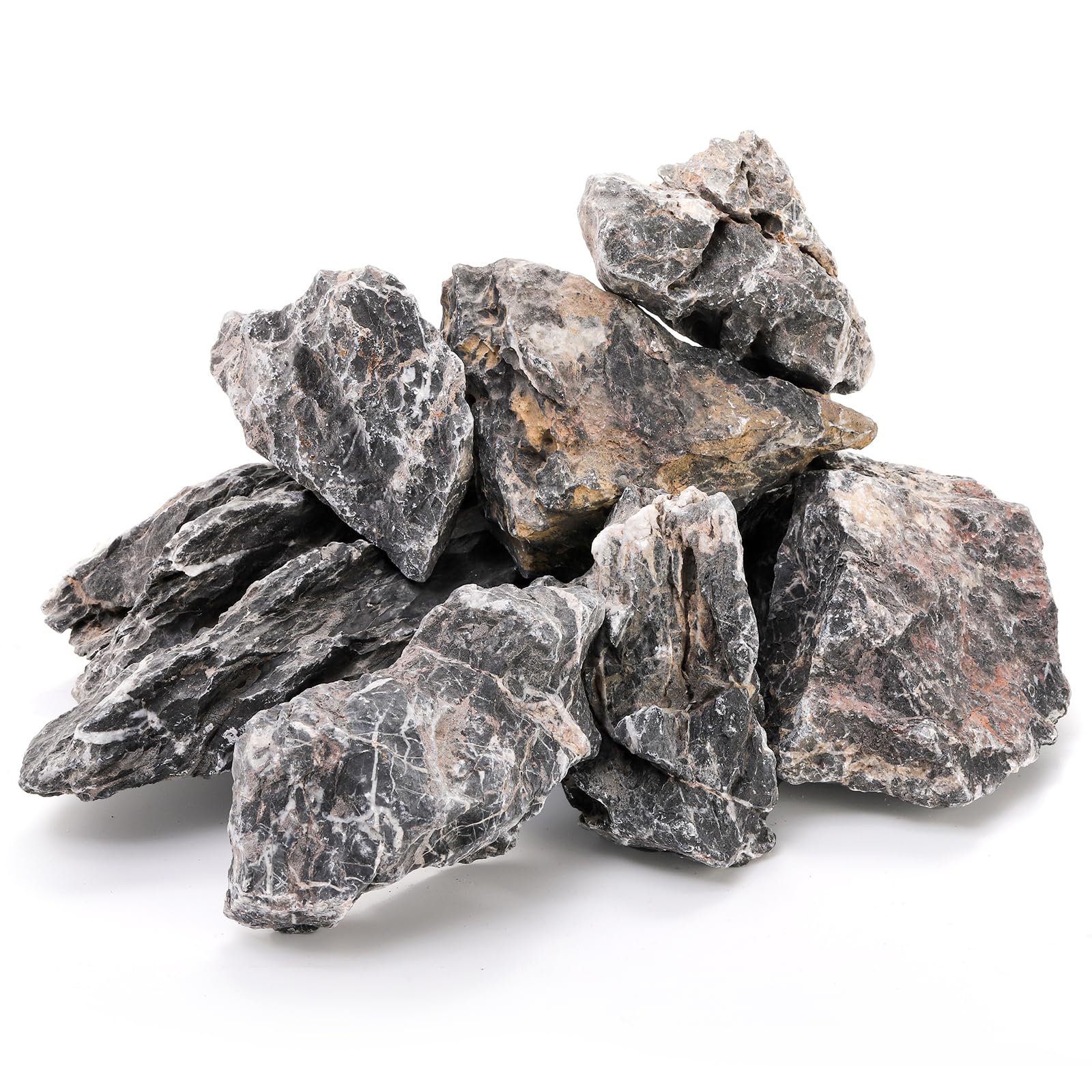 Eorbow Seiryu stone mix, 12lb, 2–8 inch variety for versatile aquarium landscaping