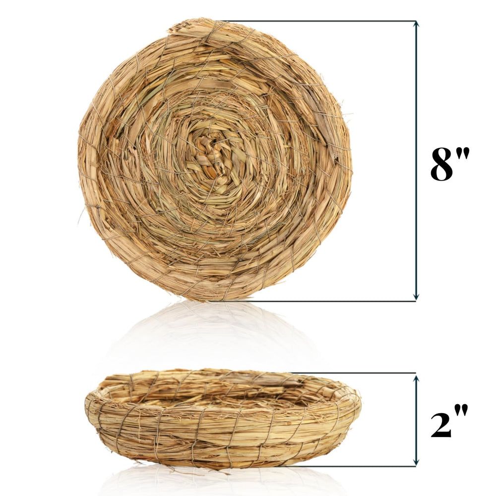 Eorbow straw nest close-up showing handmade weave and texture