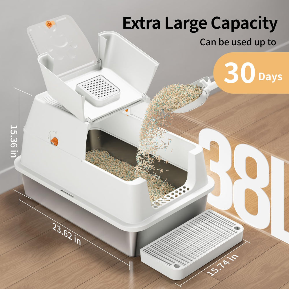 Eosarcu 24in-16in-16in dimensions front view demonstrates ample space for larger cats.