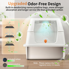Eosarcu deodorizing box top view emphasizes rapid odor absorption for fresher home.