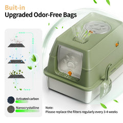 Eosarcu XL enclosed litter box top view showing spacious interior.
