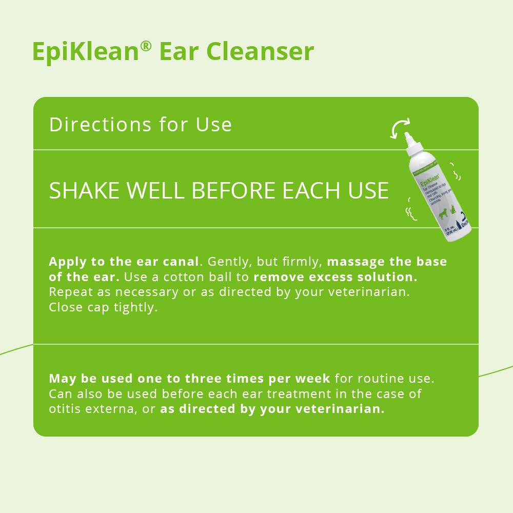 EpiKlean Ear Cleanser cat-use close-up highlights gentle drying and debris lift