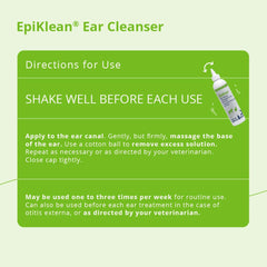 EpiKlean Ear Cleanser cat-use close-up highlights gentle drying and debris lift