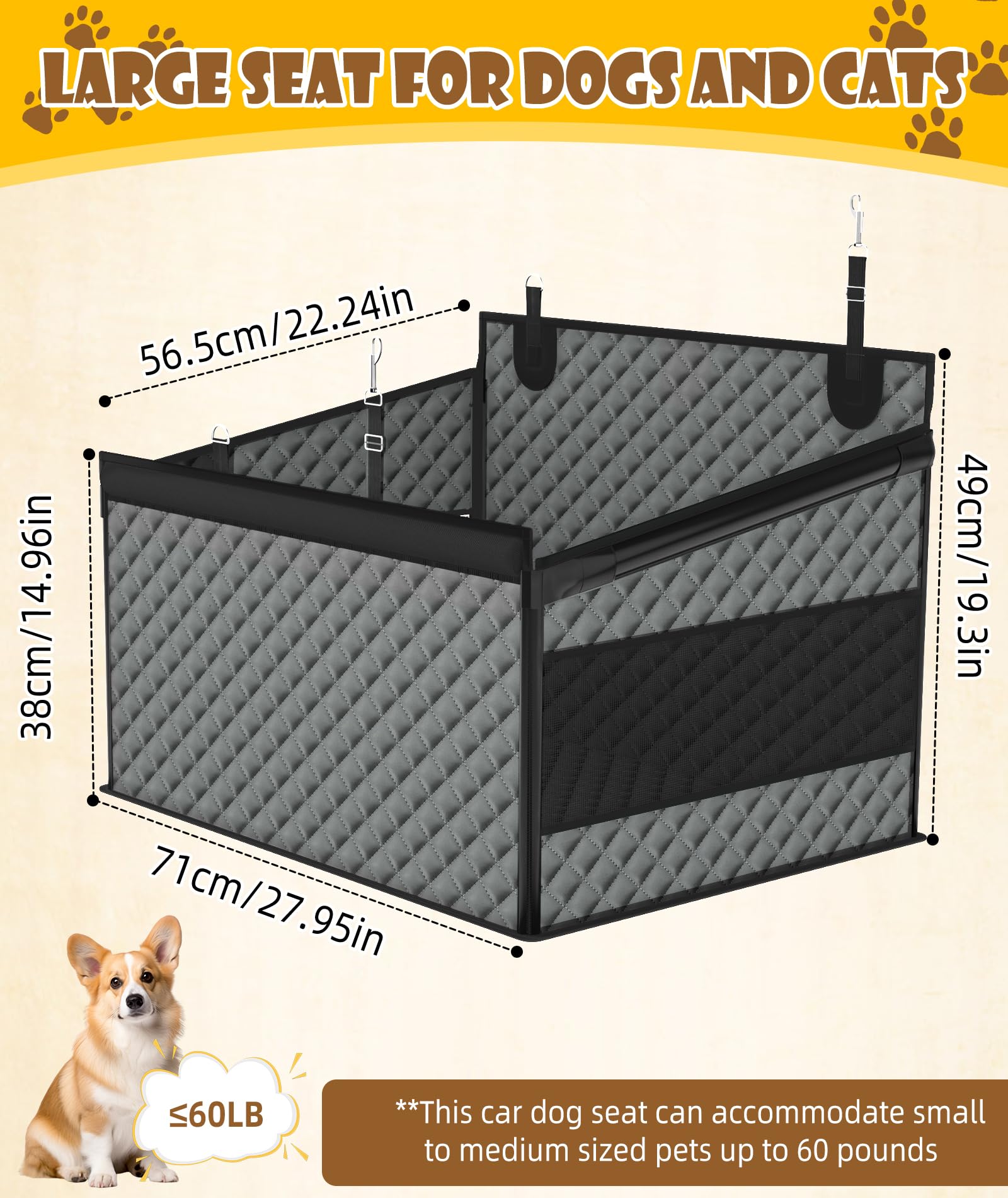 EPN dog car seat waterproof Oxford fabric shields against spills