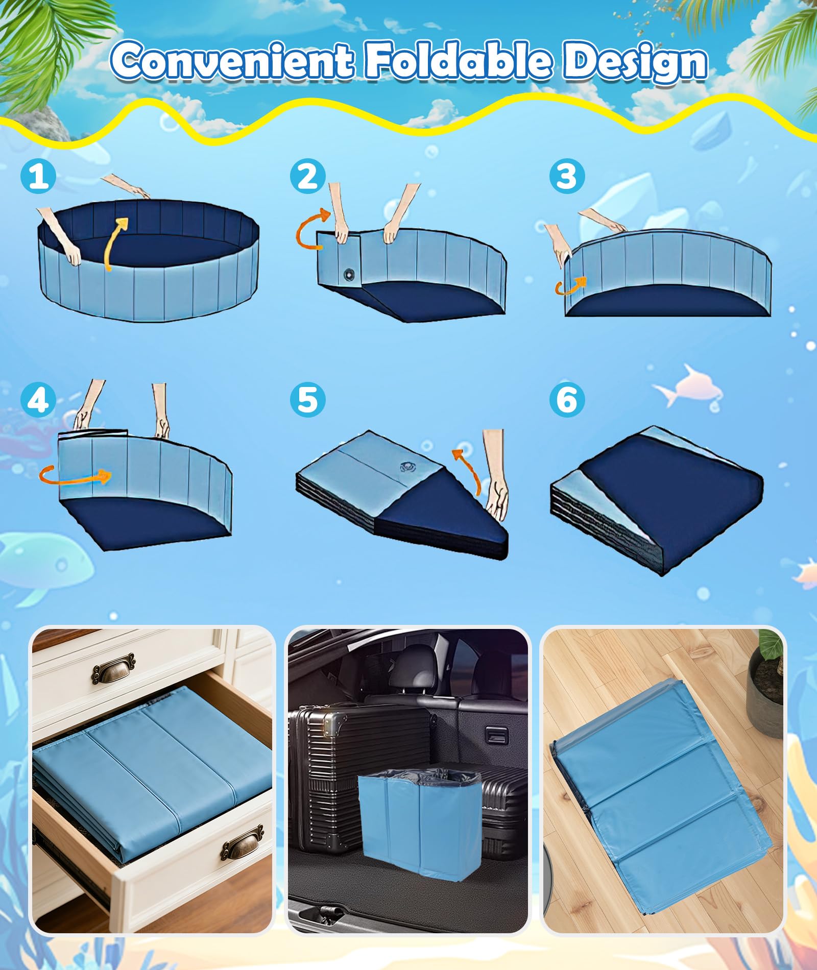 EPN 79-inch diameter pool provides generous space for multiple pets.