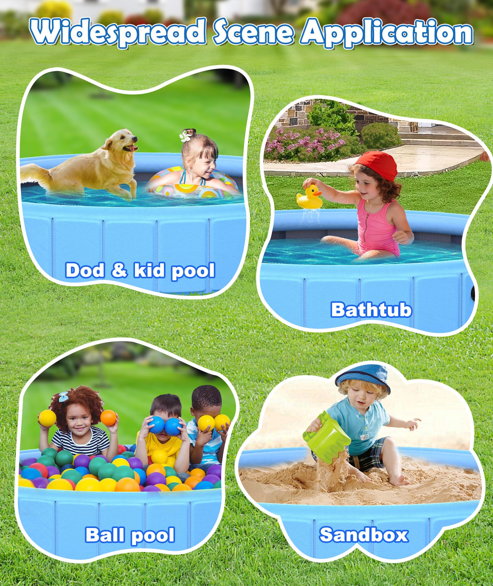 EPN large pool supports dog, cat, and kid play areas outdoors.