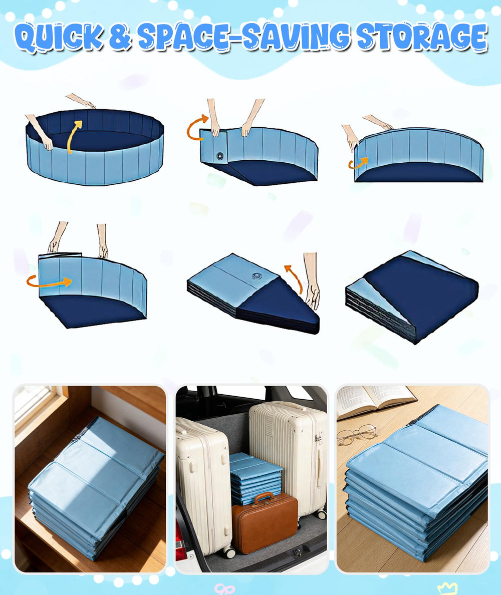 EPN easy-fill-and-rinse dog pool for quick cleanup.