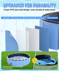 EPN extra large dog pool with non-slip bottom, safer play on grass and concrete.