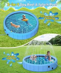 EPN foldable dog pool folded for compact storage after use.