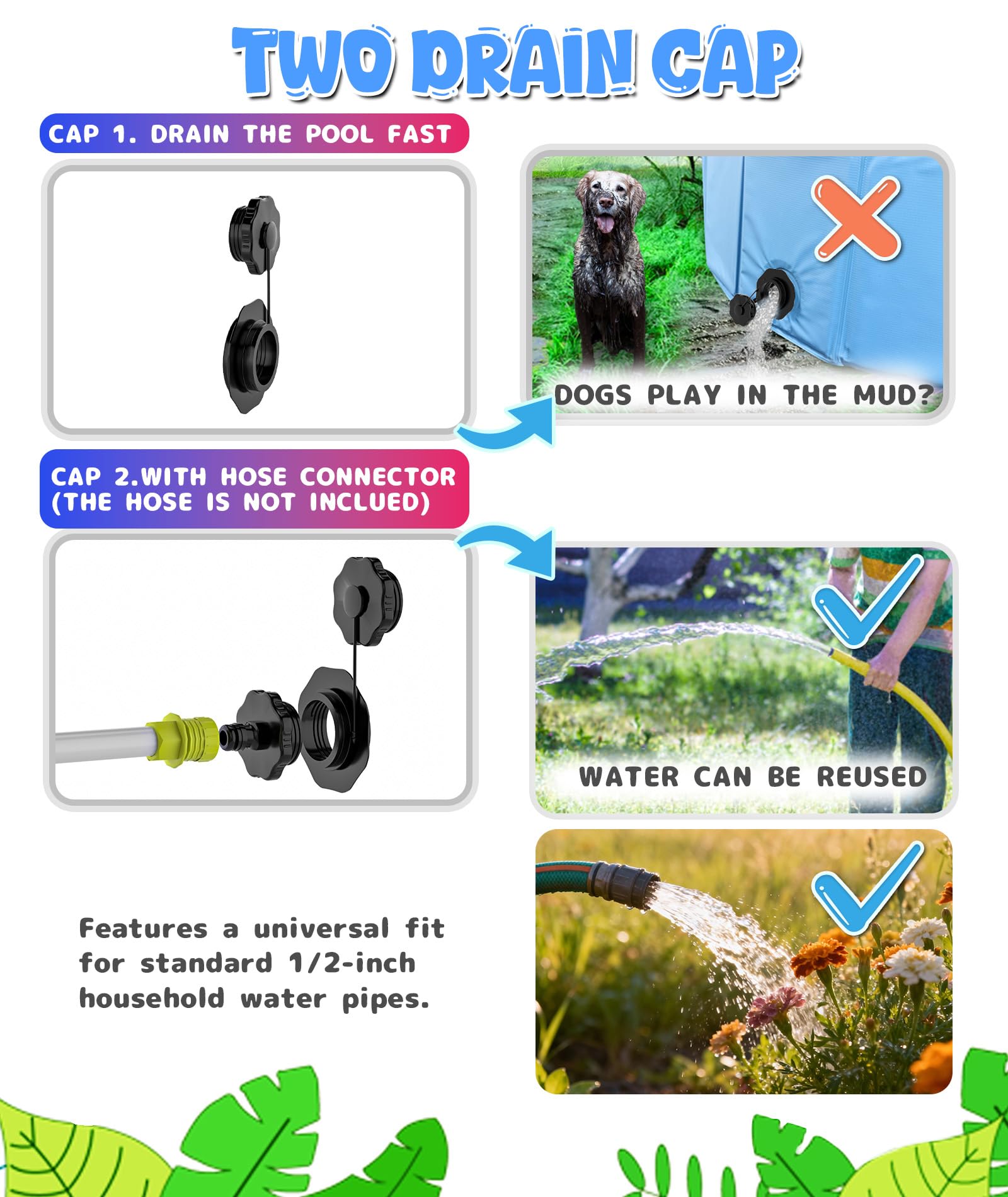 EPN pool setup outdoors with hose for quick rinse
