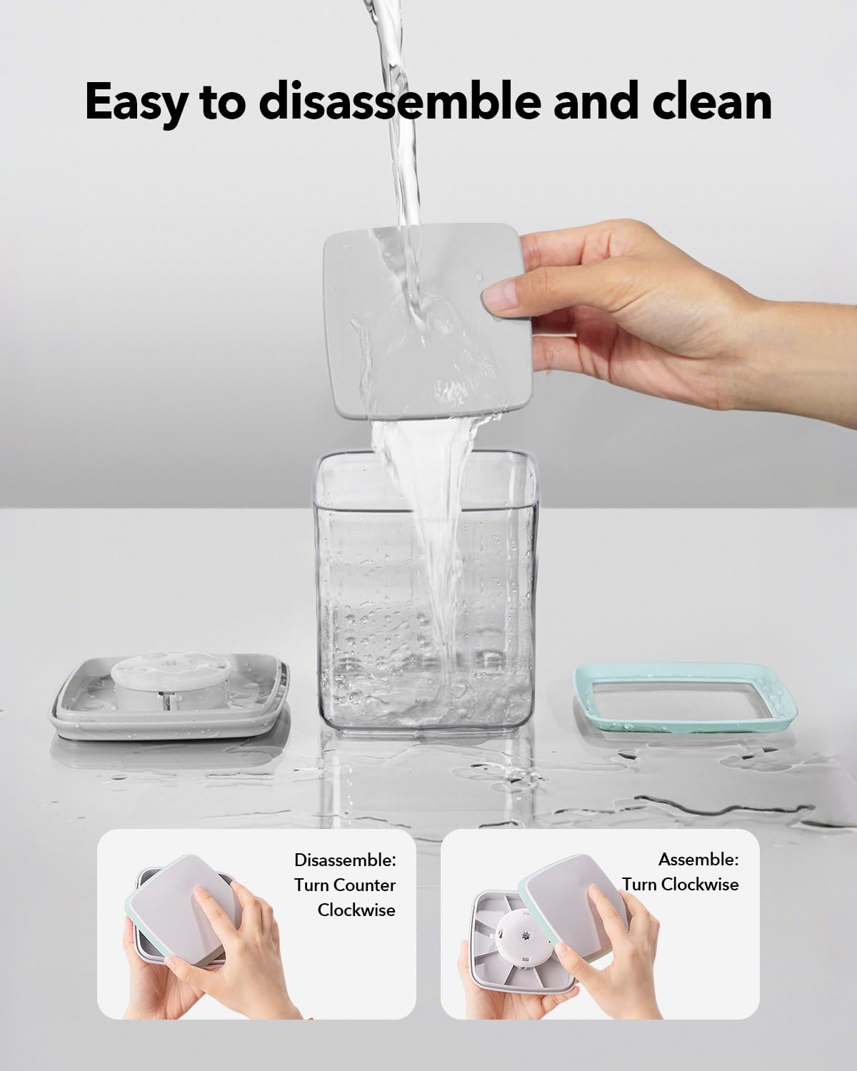 EQI transparent container lets you monitor kibble supply quickly