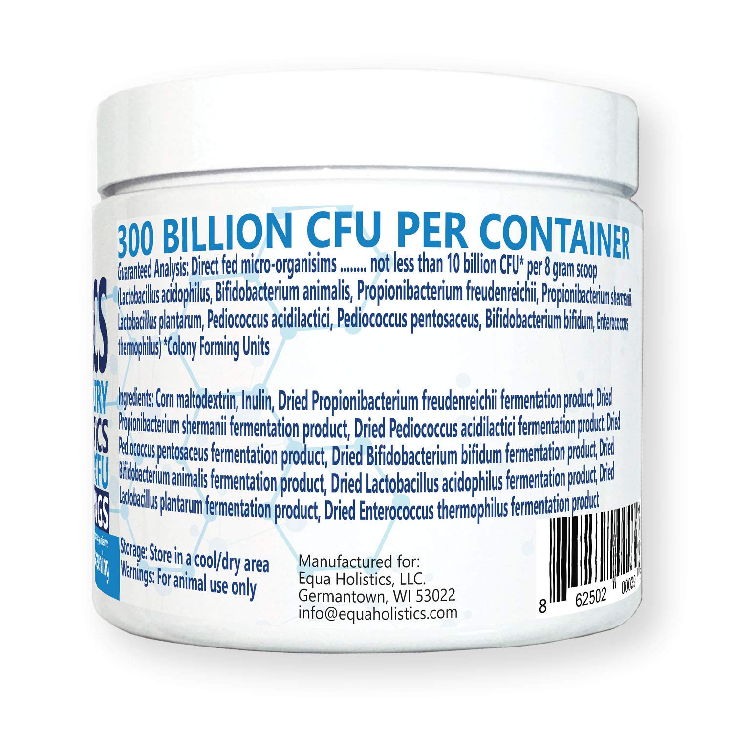 Equa Holistics HealthyGut label shows human-grade ingredients.