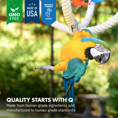 Includes scoop for precise daily dosing on parrot food.