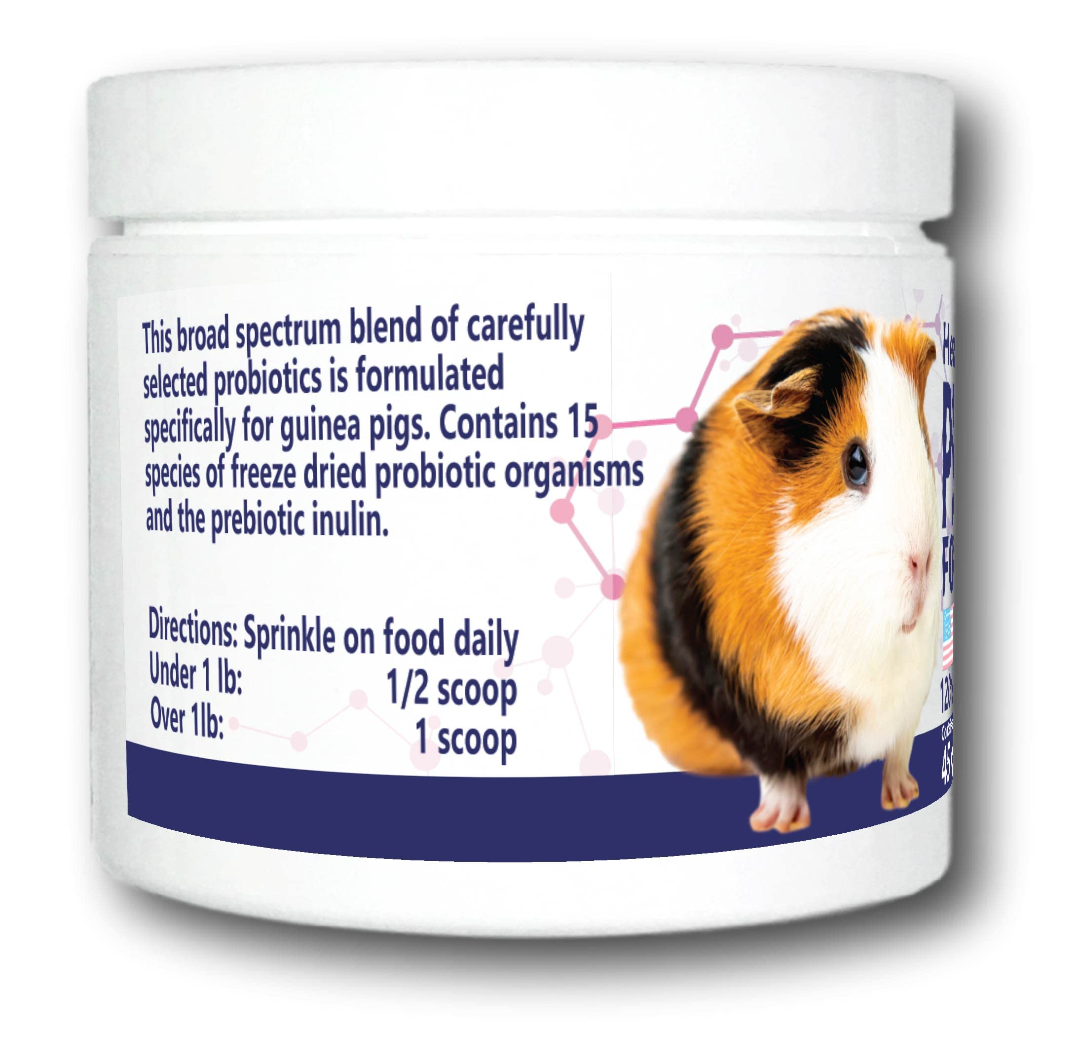 Equa Holistics HealthyGut scoop shows simple daily dosing for your guinea pig.