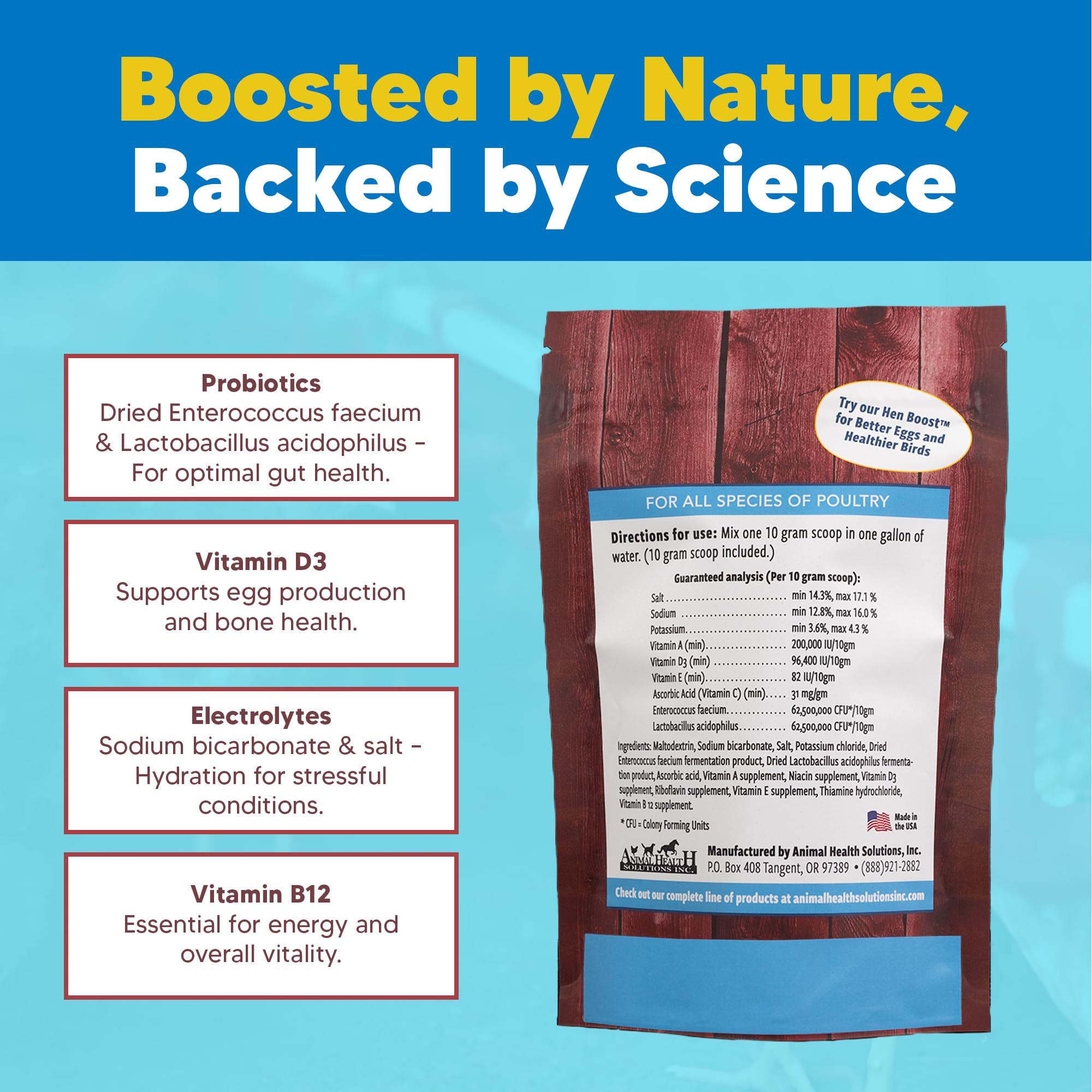 Equerry's Chick Boost provides vitamins, minerals and electrolytes for growing chicks