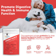 Equerry's Spunky Level II bottle label close-up, features glucosamine and MSM benefits.