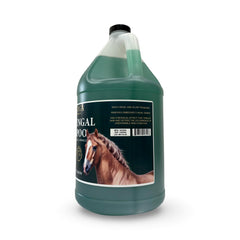 Rich lather on a horse coat from EQUI-SPAZ Saratoga antifungal shampoo demonstrating cleansing action