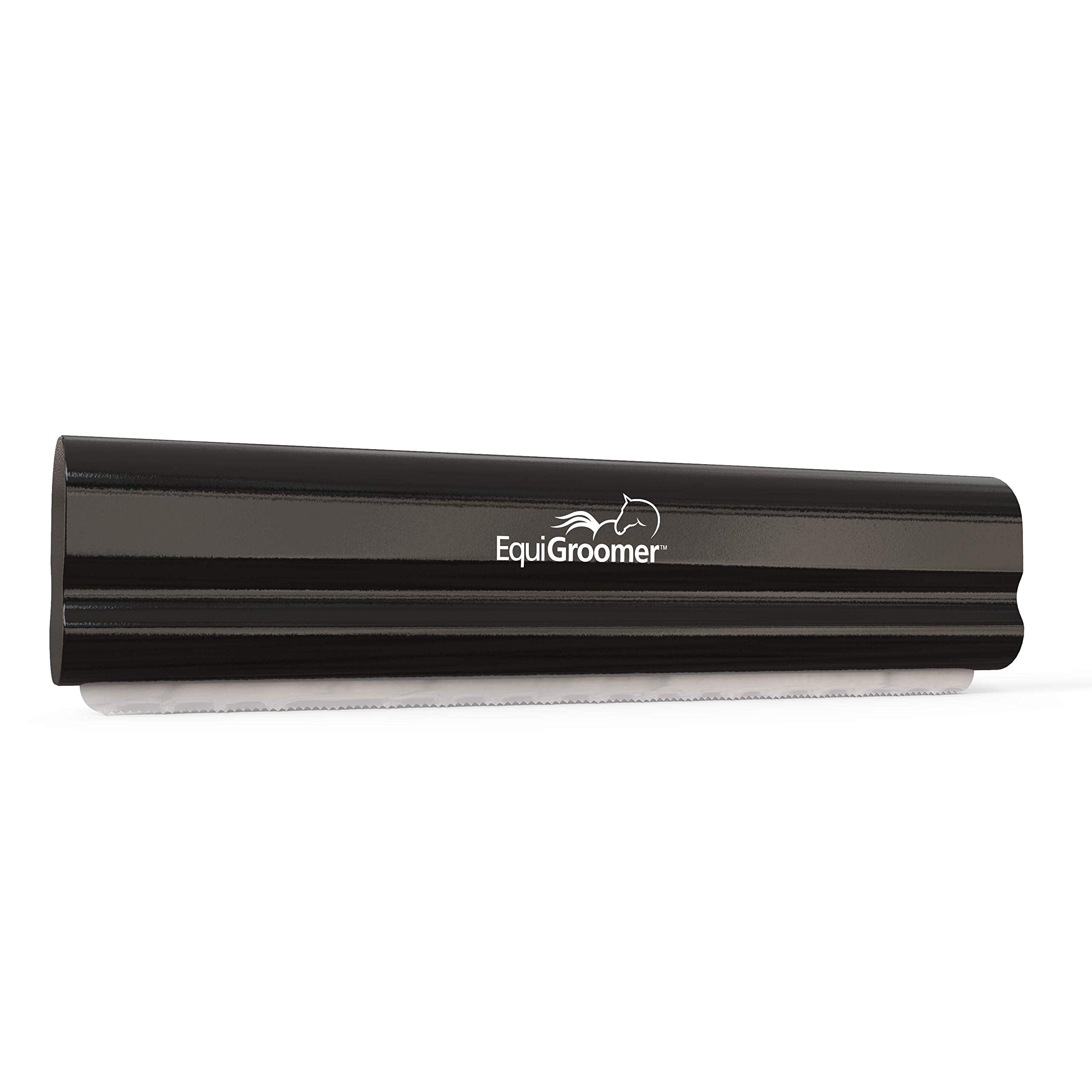 EquiGroomer 8-inch deshedding brush for horses removes loose hair gently.