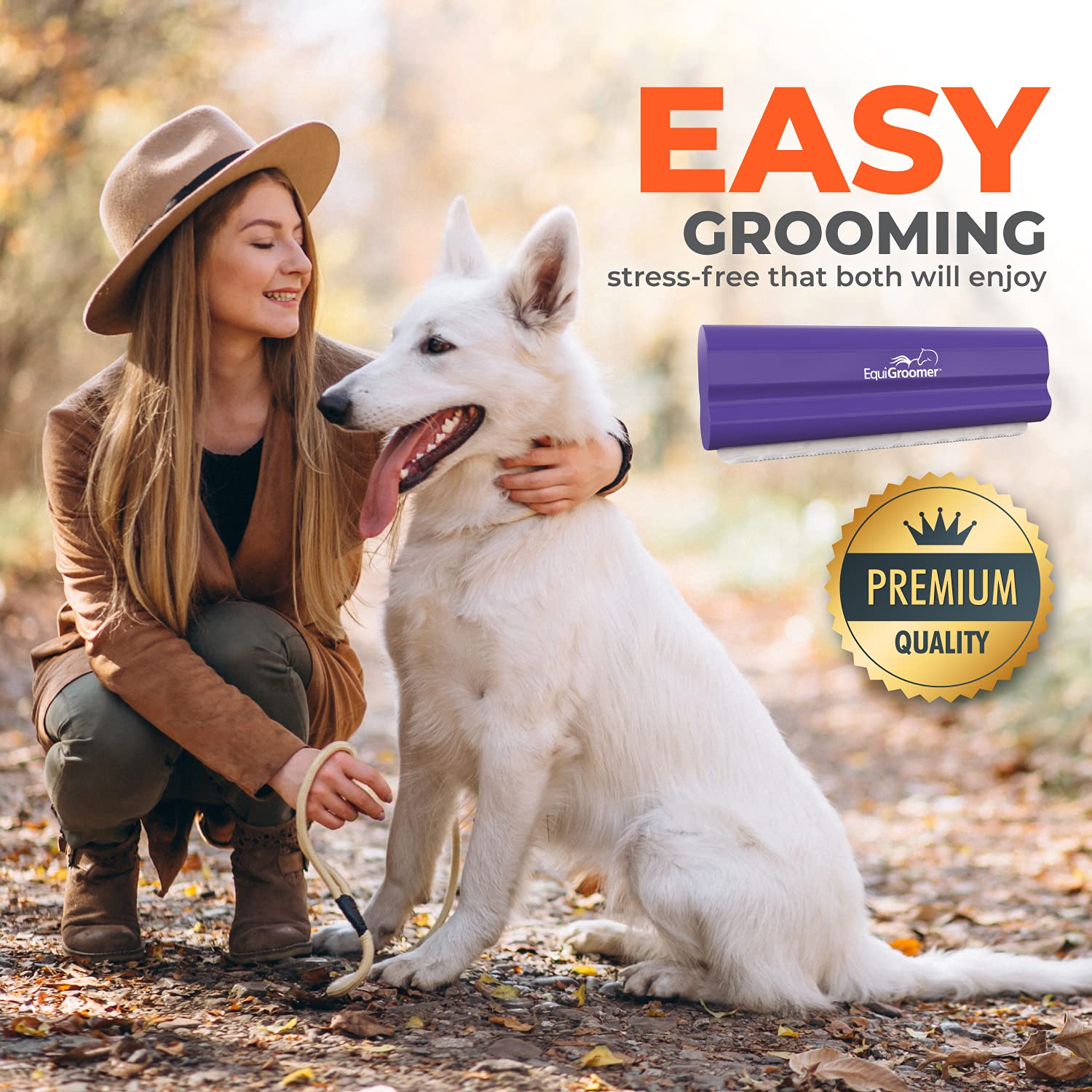 EquiGroomer EasyGroomer deshedding brush durable blade for long-lasting tool.