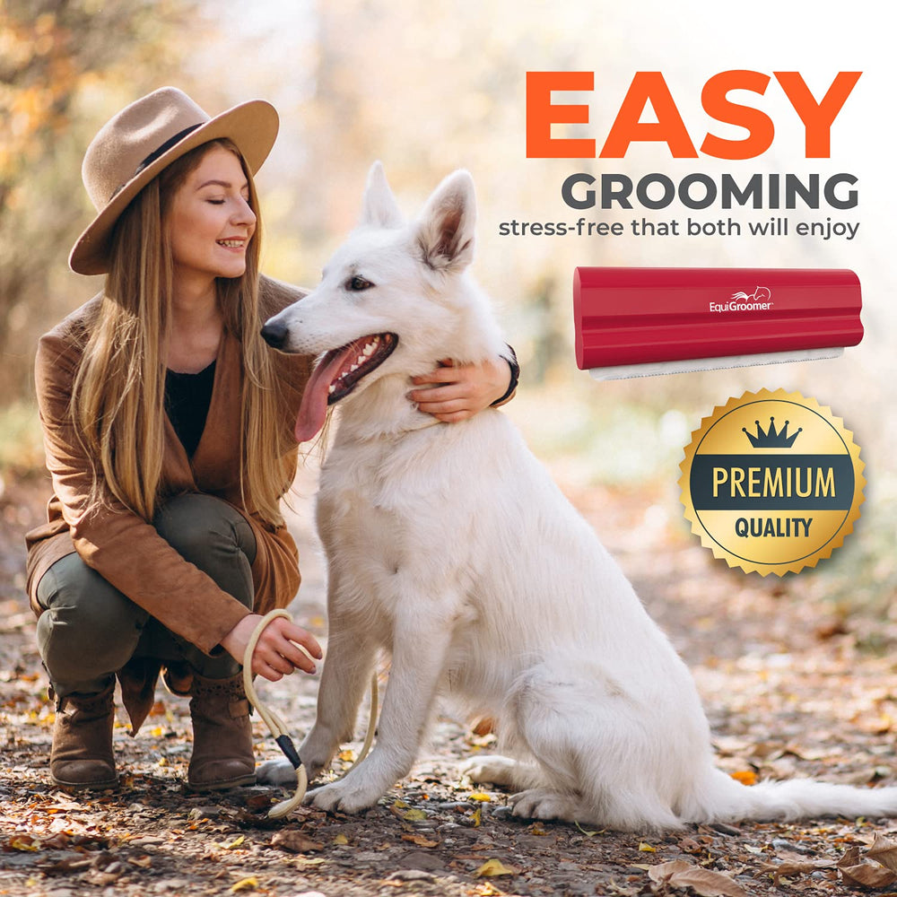 EquiGroomer EasyGroomer dry coat prep for best shedding results.