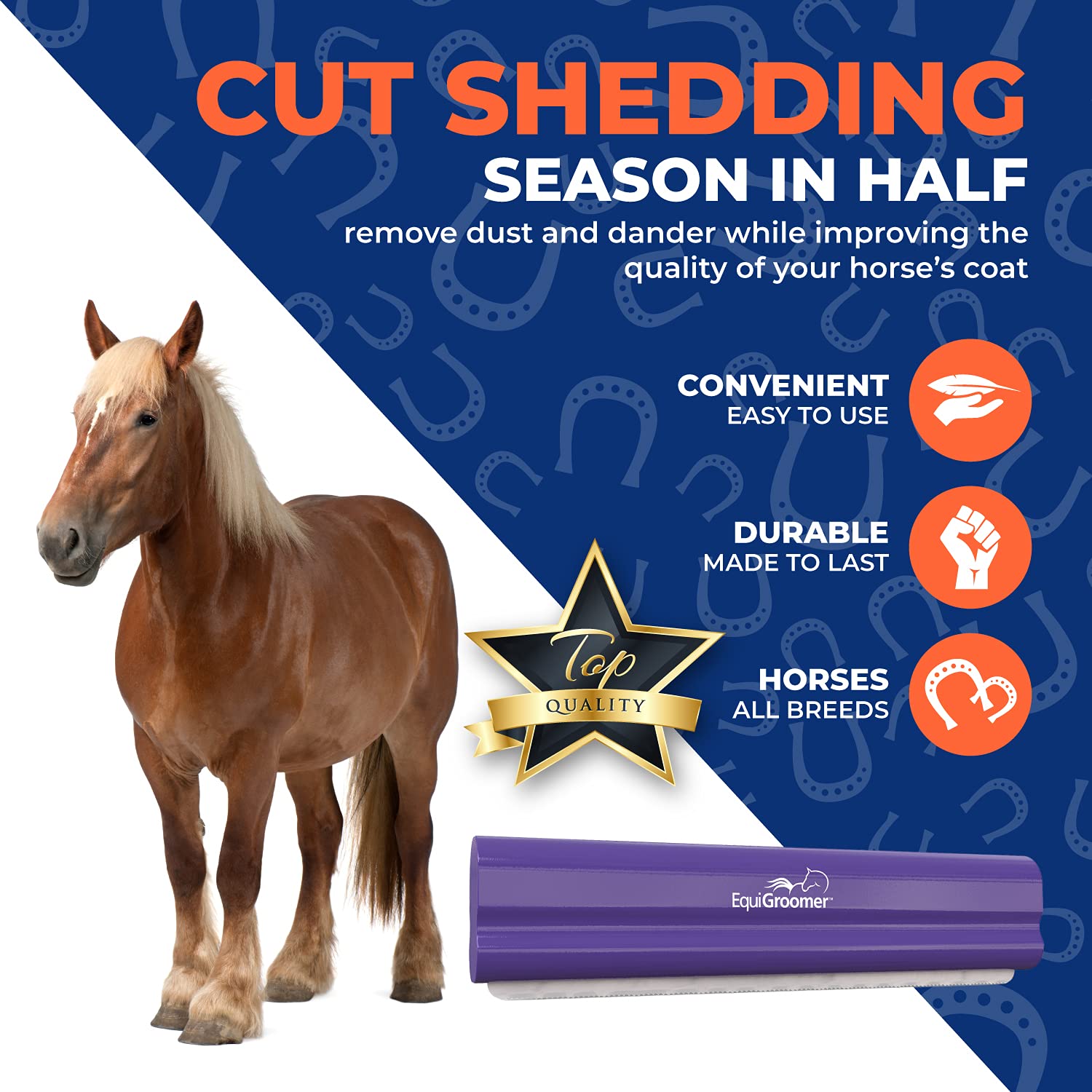EquiGroomer ergonomic slip-resistant handle for secure grooming sessions