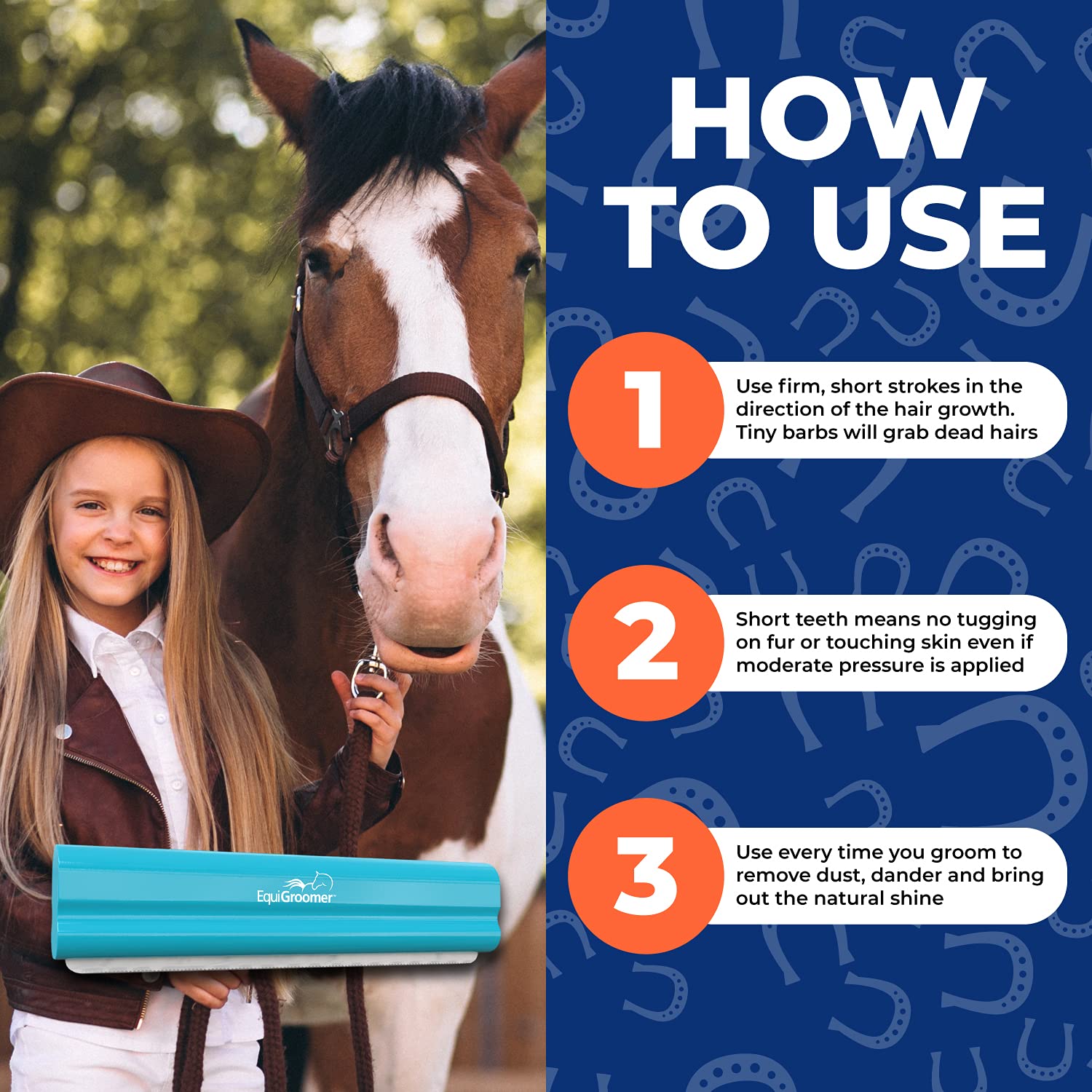 USA-made EquiGroomer with durable coatings.