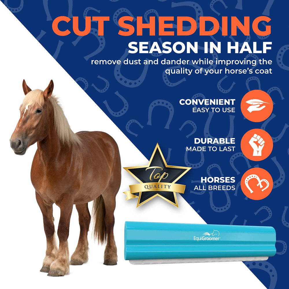 Spring shedding session highlighting coat care with EquiGroomer.