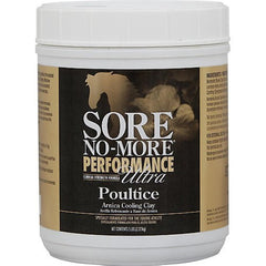 Equilite Sore No More Ultra Poultice bottle pour demonstrates easy application and cooling relief.