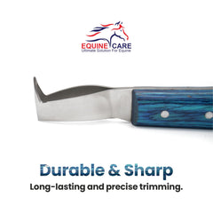 Equine Care hoof pick with sheet handle for debris removal