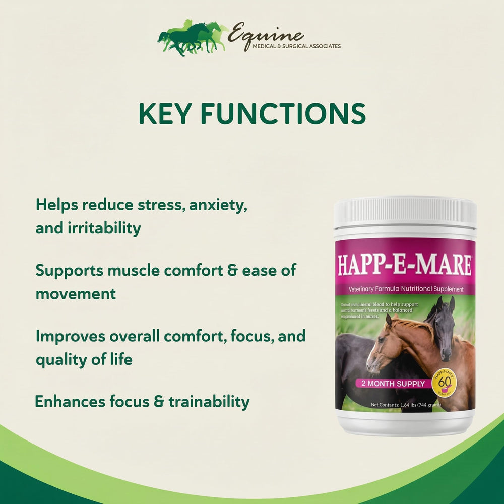 The powder blends seamlessly with daily feed for mares.