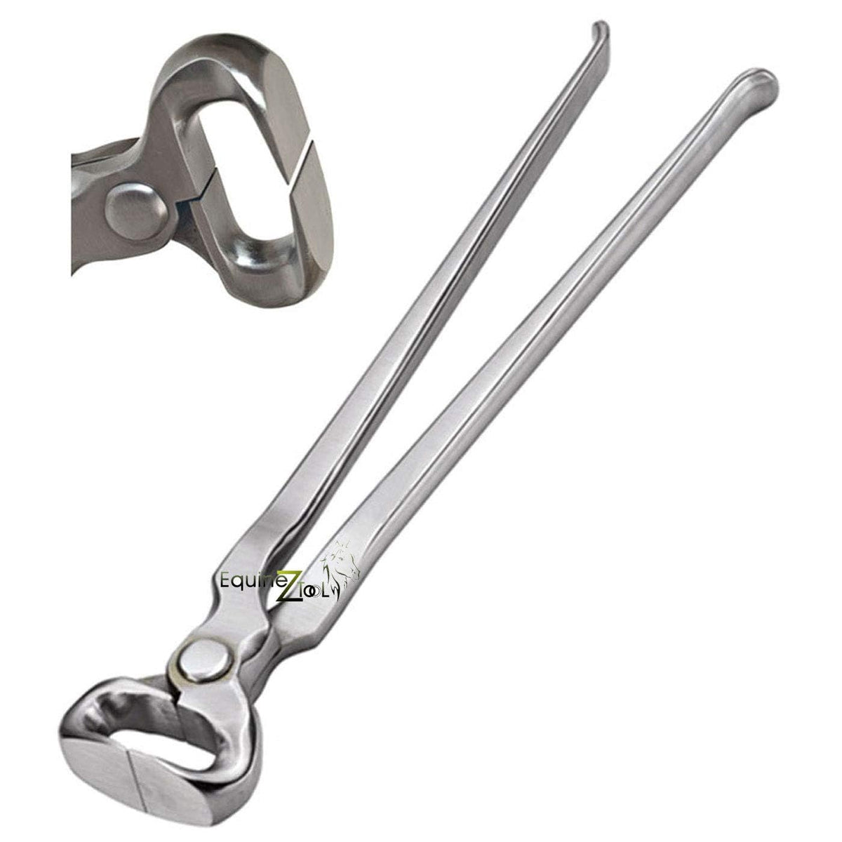 Equinez Tools 14-inch hoof nipper blade close-up showing sharp edge for tough hooves