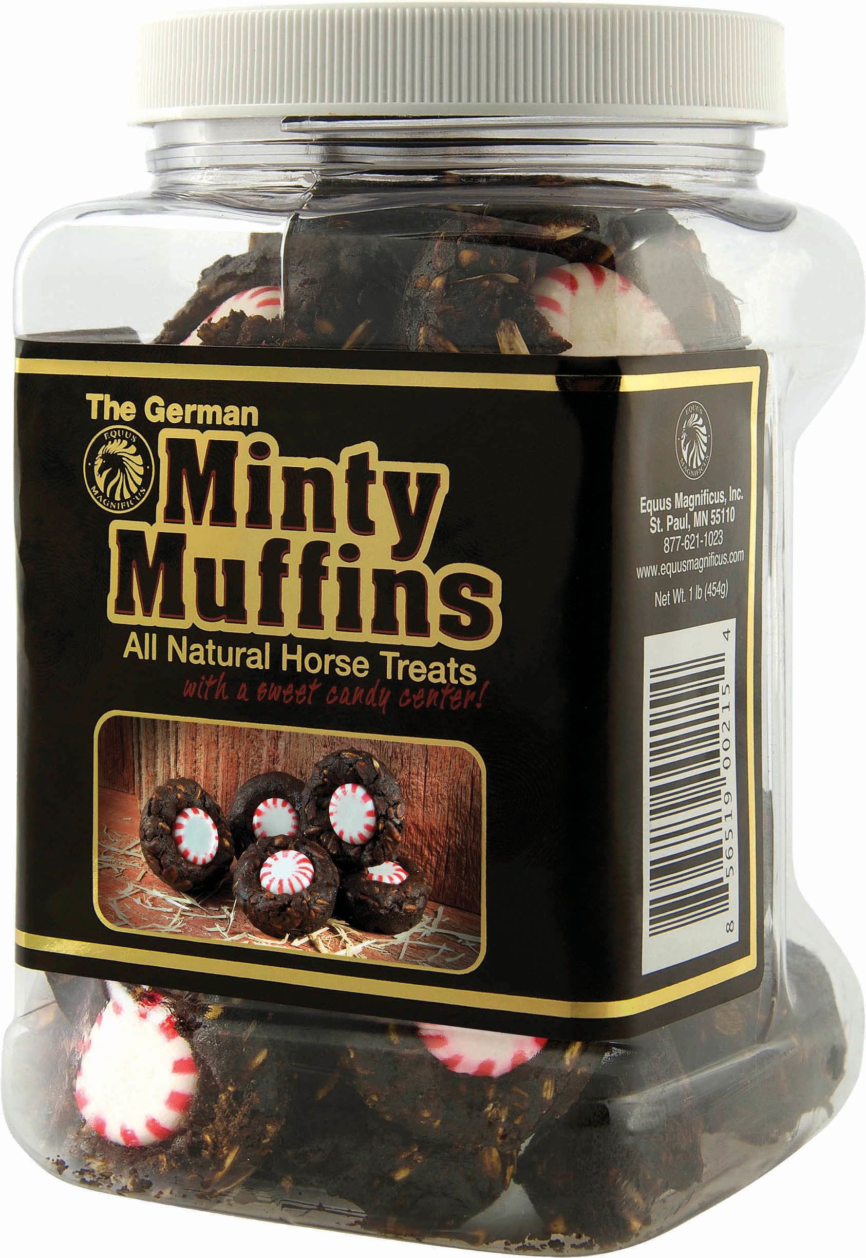 Equus Magnificusinc mint German minty muffins product image, showcasing a natural horse treat ideal for training.