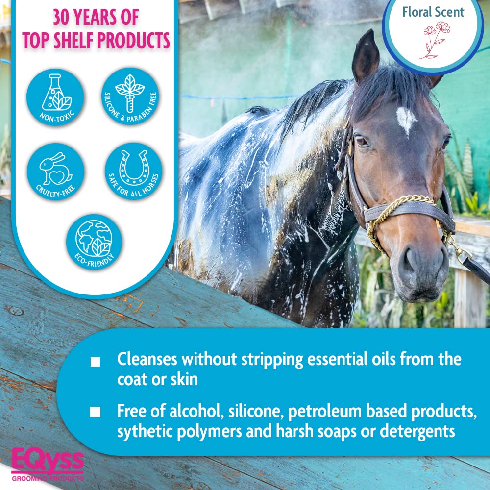 Eqyss Micro-Tek foam rinse illustrates gentle contact with sensitive skin areas.