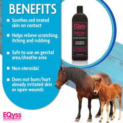 Eqyss Micro-Tek lather application shows thorough cleaning while preserving coat moisture.