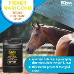 Eqyss Premier Marigold Coat Shine spray adds instant, non-greasy shine to the coat.