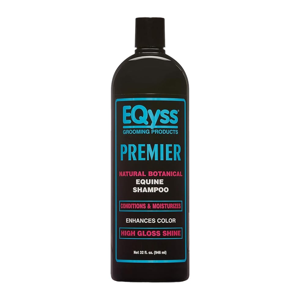 Eqyss Premier Equine Shampoo bottle front view for easy use and identification