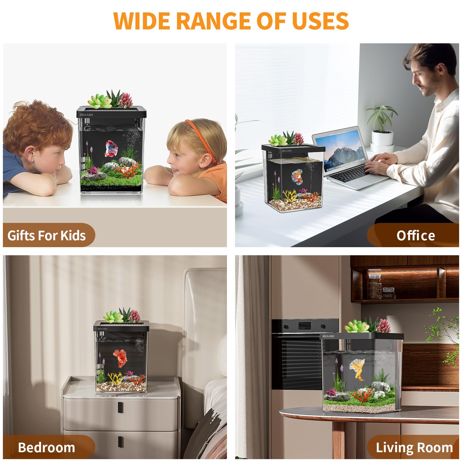 ERAARK bedroom or office decor tank adds charm without clutter.