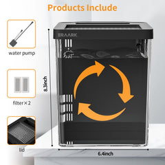 ERAARK self-cleaning filter helps keep the water clearer and healthier.