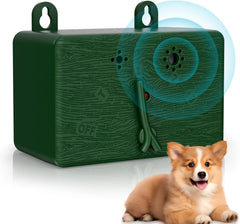 ERDFCV anti barking device outdoors on wall mount for quieter yard spaces