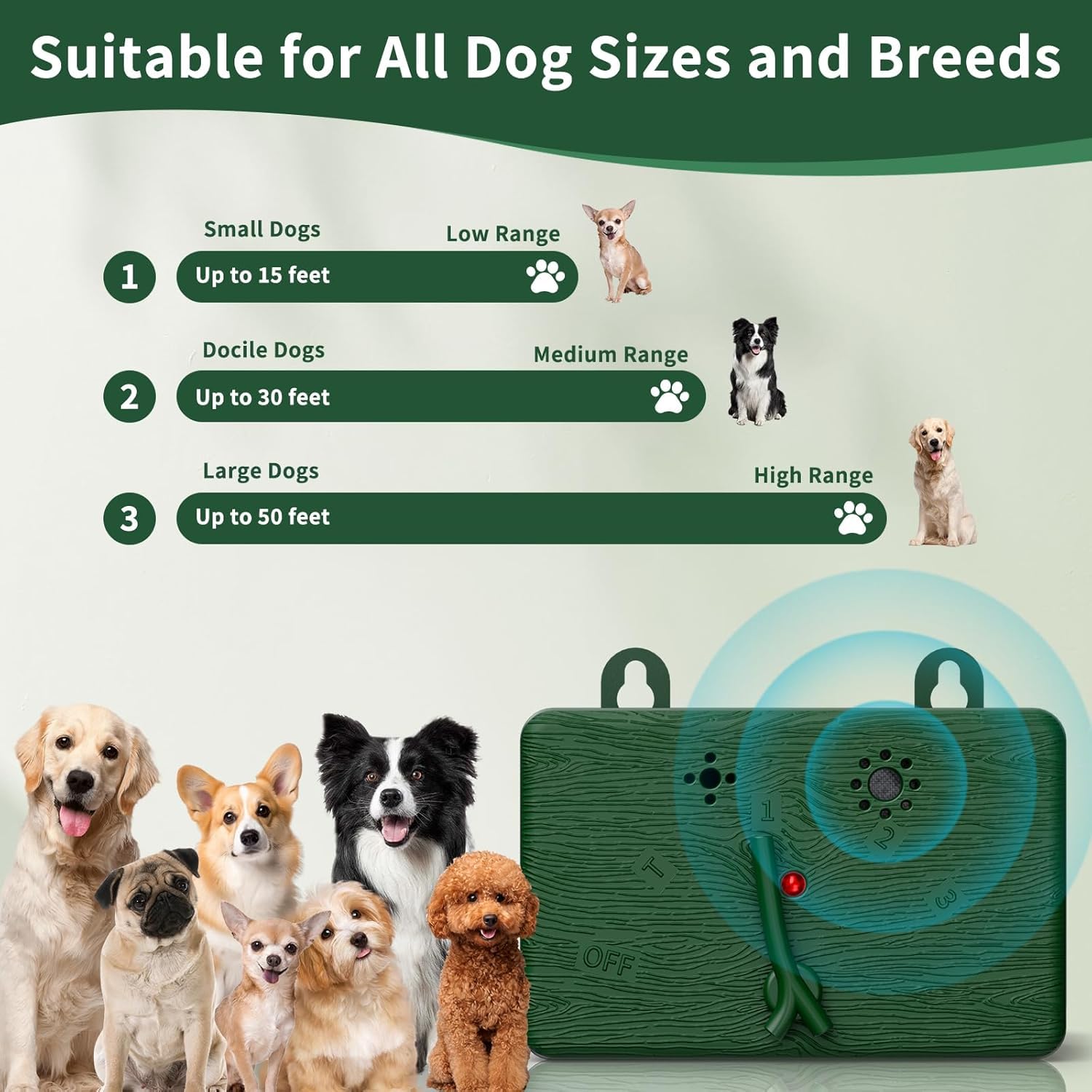 ERDFCV low mode for small dogs reduces light barking
