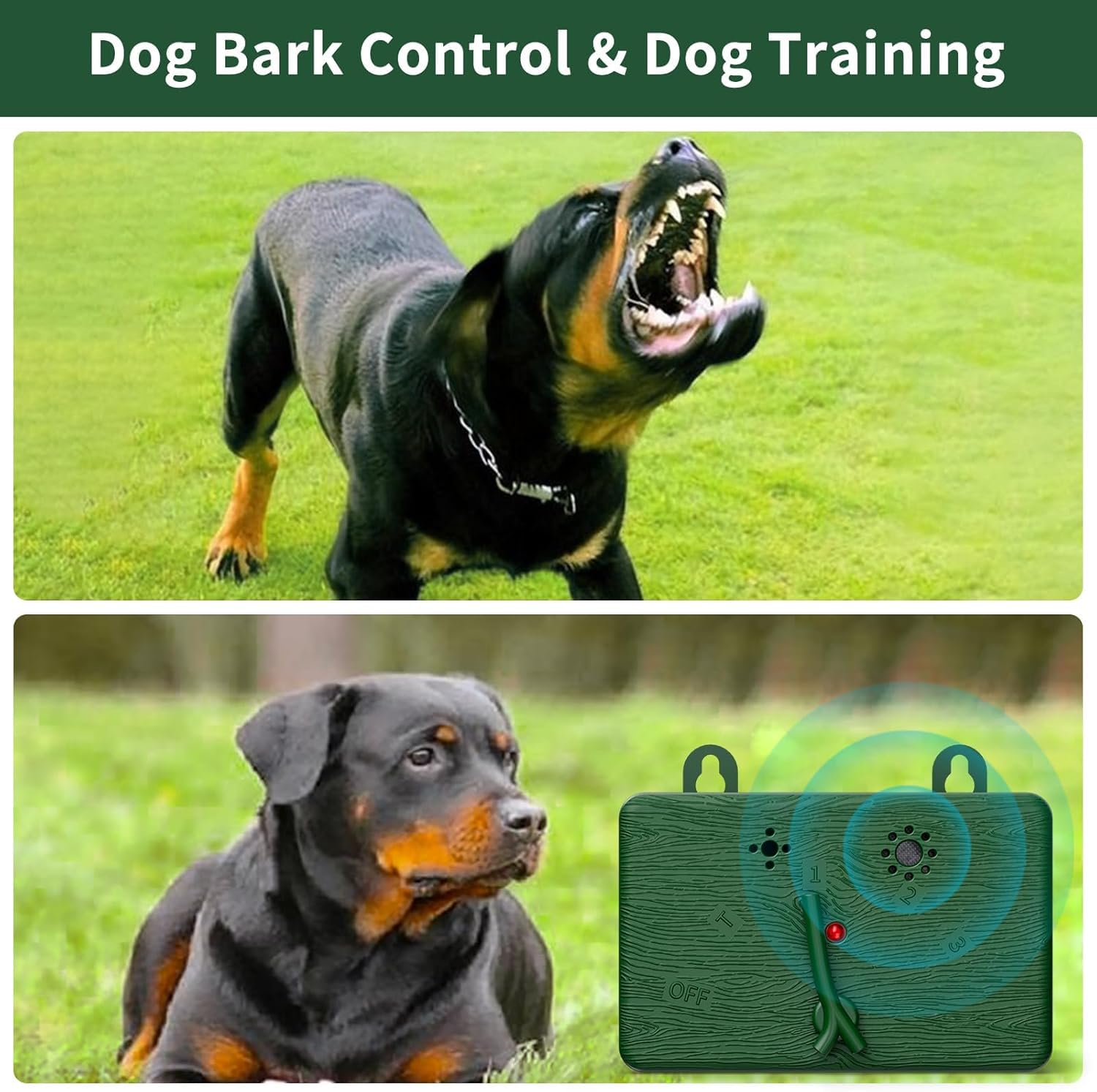 ERDFCV ultrasonic bark deterrent with 50ft range for effective results