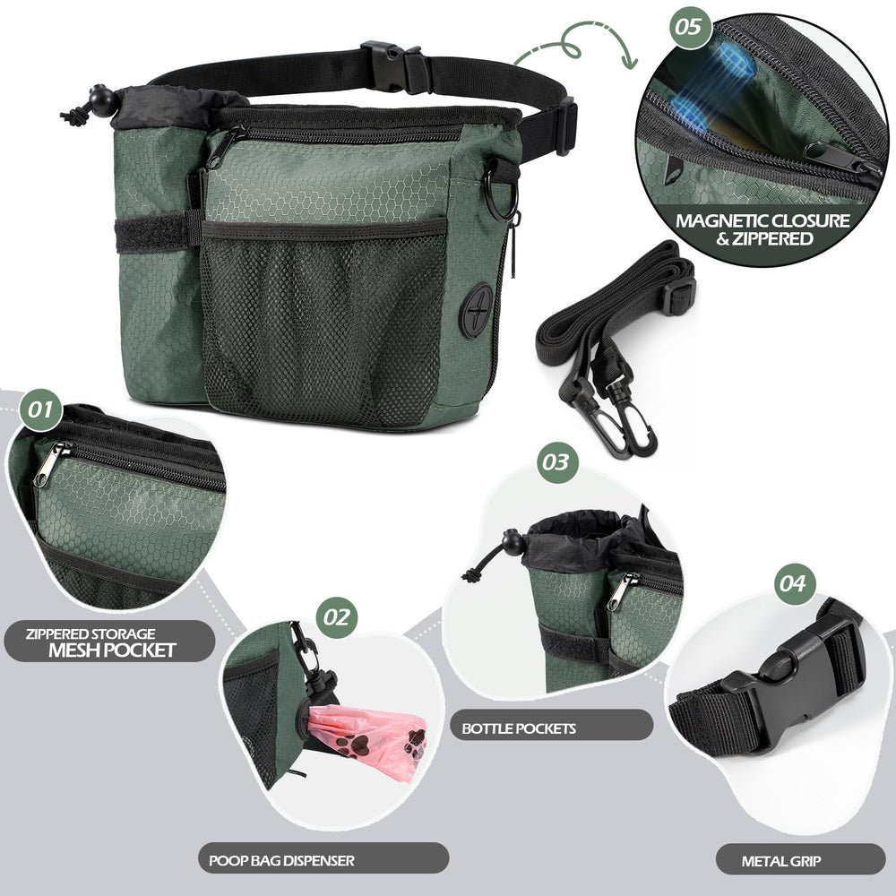 Erhalithegro built in poop bag dispenser keeps walks tidy and convenient.